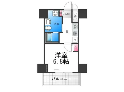 エルプレイス堺(1K/3階)の間取り写真
