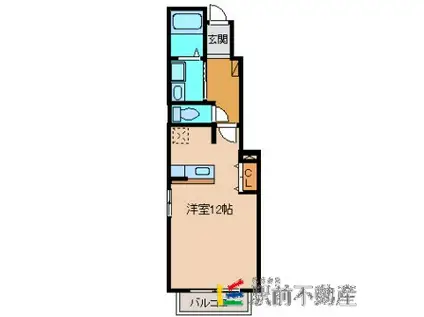 カームミナミIII(1K/1階)の間取り写真