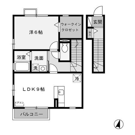 ファミーユ(1LDK/2階)の間取り写真