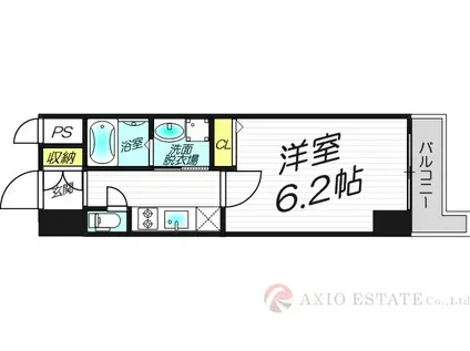 レジュールアッシュPREMIUM TWINーI(1K/14階)の間取り写真