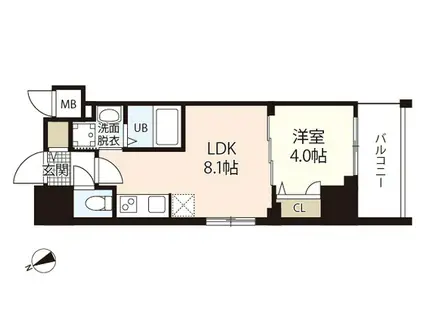 S-RESIDENCE鶴見町ALTANO(1LDK/3階)の間取り写真