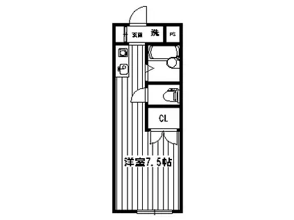 ルンビニーアネックス(ワンルーム/1階)の間取り写真