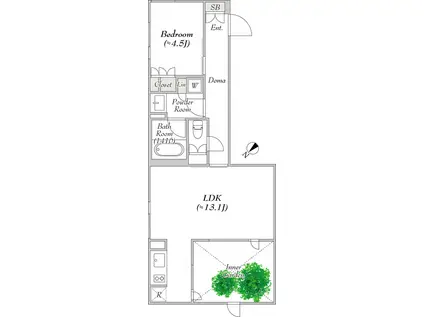 レグノ・コラージュ(1LDK/1階)の間取り写真