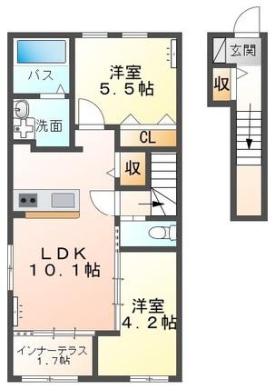 SK HOUSE(2LDK/2階)の間取り写真