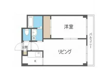 ドエル札幌南6条II(1LDK/6階)の間取り写真