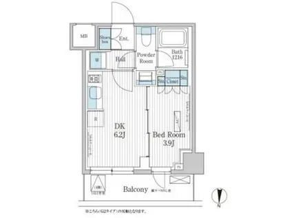 パークアクシス東陽町レジデンス(1DK/4階)の間取り写真