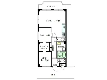 ルシェンテ(3LDK/3階)の間取り写真
