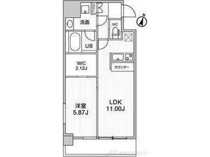 LA DOUCEUR天満(1LDK/11階)の間取り写真