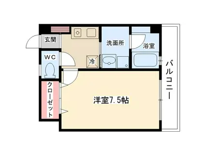 ピエナグラーヴェ(1K/1階)の間取り写真