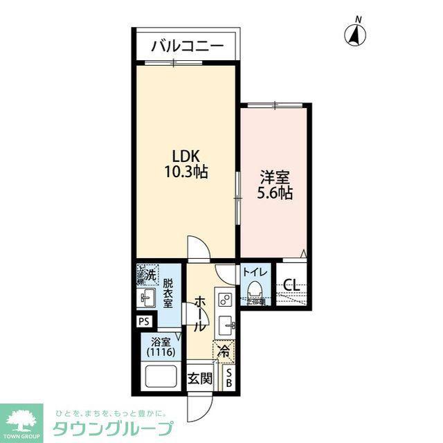 エクセラン柴崎町(1LDK/3階)の間取り写真