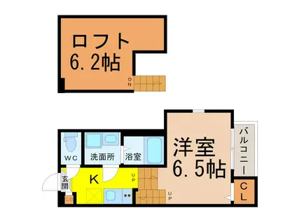 ハーモニーテラス大高町天神(1SK/1階)の間取り写真