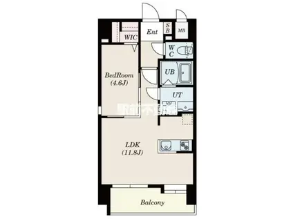 S-RESIDENCE六ツ門ABREAS(1LDK/4階)の間取り写真