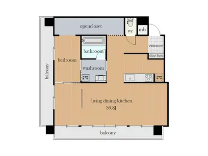 ヒルサイドテラス岩崎谷(ワンルーム/5階)の間取り写真