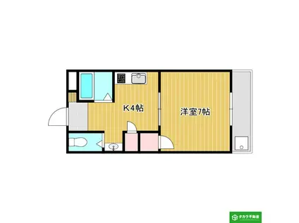 フレミールII(1K/2階)の間取り写真