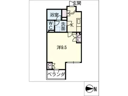 イースタンヒルズ一社駅前(1K/4階)の間取り写真
