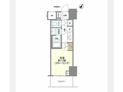 ドレッセ目黒大橋プレヴィ(1K/3階)の間取り写真