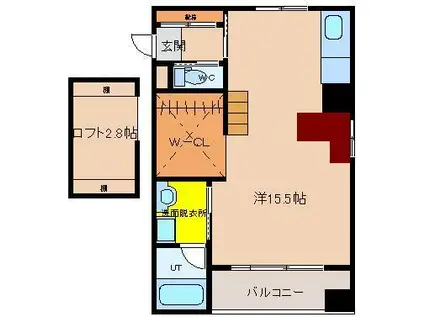 アルテイーストタワー(ワンルーム/2階)の間取り写真