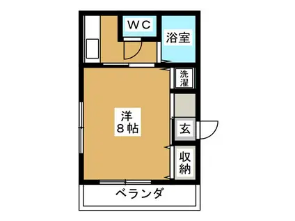 オアシス(1K/2階)の間取り写真