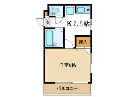 ハイツヨネダ(1K/3階)の間取り写真