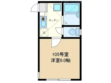 フローラ共和(1K/2階)の間取り写真