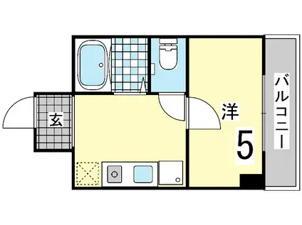 シティコート二宮(1K/6階)の間取り写真