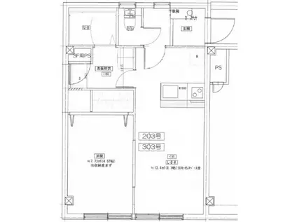 メゾンサウスアベニュー(1LDK/3階)の間取り写真