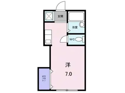 ソリッドリファイン平沼橋(ワンルーム/1階)の間取り写真