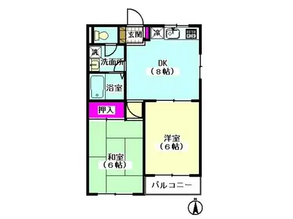 エミネンスアイル(2DK/3階)の間取り写真