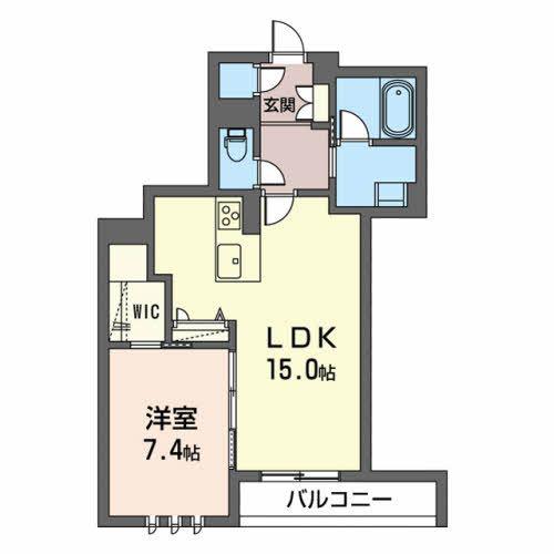 シティプラザ長者(1LDK/1階)の間取り写真