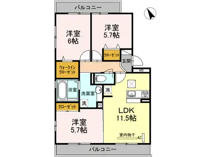 トルトゥーガ B(3LDK/1階)の間取り写真