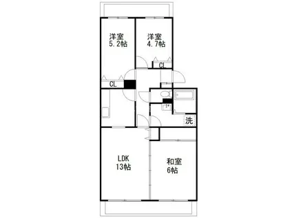 コートウィステリア(3LDK/3階)の間取り写真