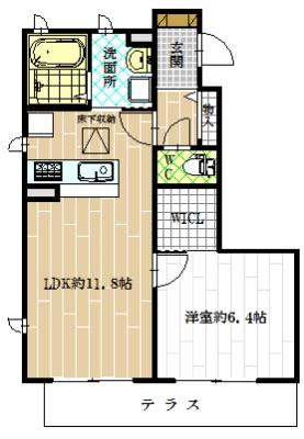 シャーメゾン和I(1LDK/1階)の間取り写真