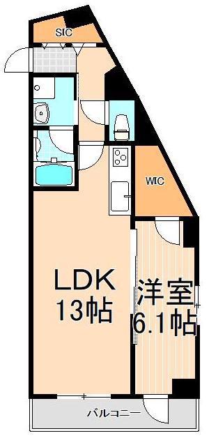 クローネ北千住(1LDK/3階)の間取り写真