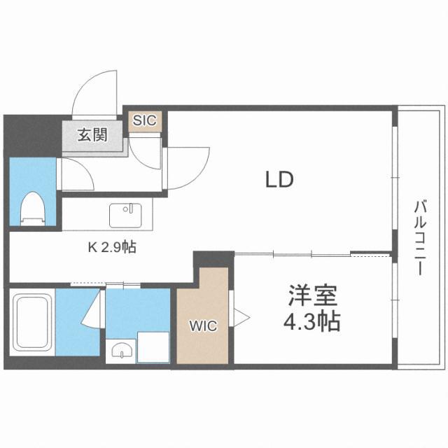 S.FIELD北23 エスフィールド北23(1LDK/3階)の間取り写真