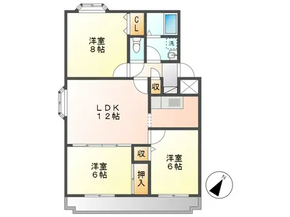 フローレンスハイツ(3LDK/1階)の間取り写真