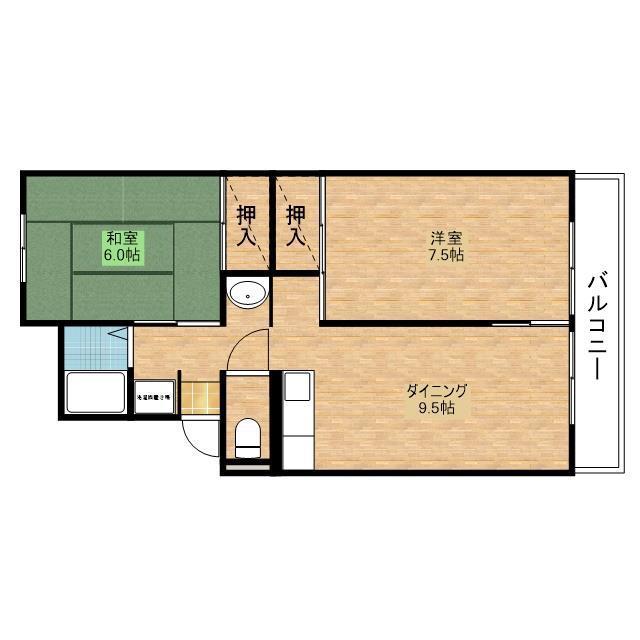 プレジール88(2LDK/2階)の間取り写真