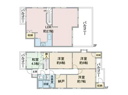 カーサ高社(4SLDK/4階)の間取り写真