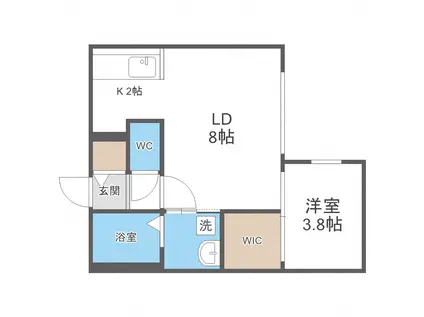 HILLS SAPPORO II(1LDK/1階)の間取り写真