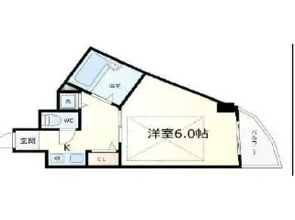 ラナップスクエア新福島(1K/2階)の間取り写真