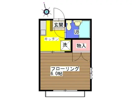 シティハイムMORITA(1K/1階)の間取り写真