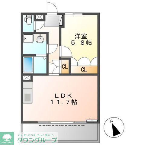 グロリオーサ(1LDK/1階)の間取り写真