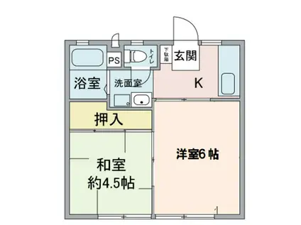 ムラコシハイツ(2DK/2階)の間取り写真