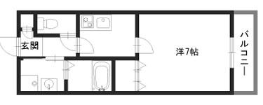ネオクオーツ幸弐番館(1K/2階)の間取り写真