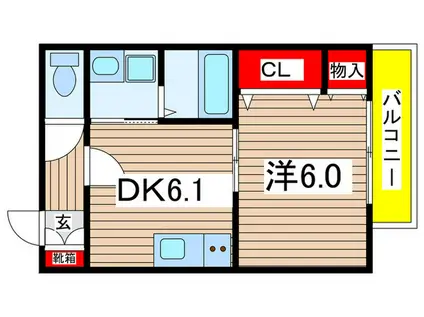 アークみのり(1DK/3階)の間取り写真