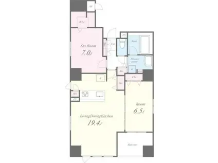 シークレフ北浜(1SLDK/9階)の間取り写真