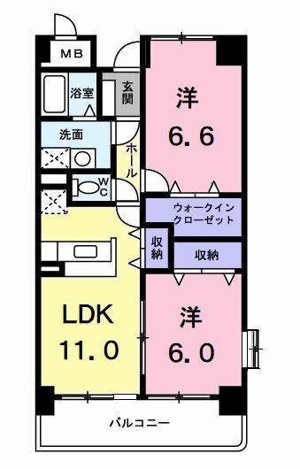 アネックスマンション(2LDK/3階)の間取り写真
