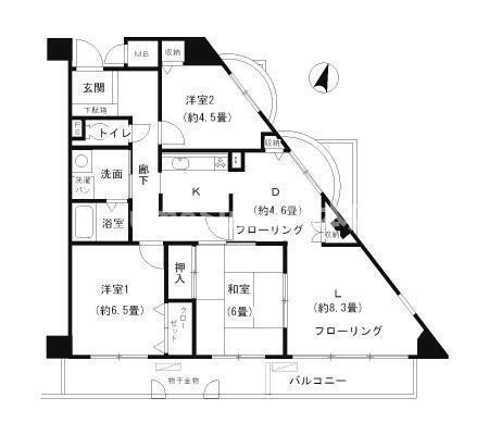 シャムロックIIコート(3LDK/3階)の間取り写真