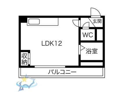 ウエスト CANAL(ワンルーム/6階)の間取り写真