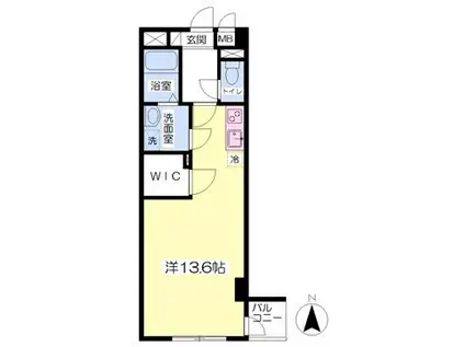 ベルレージュ光の森(ワンルーム/5階)の間取り写真