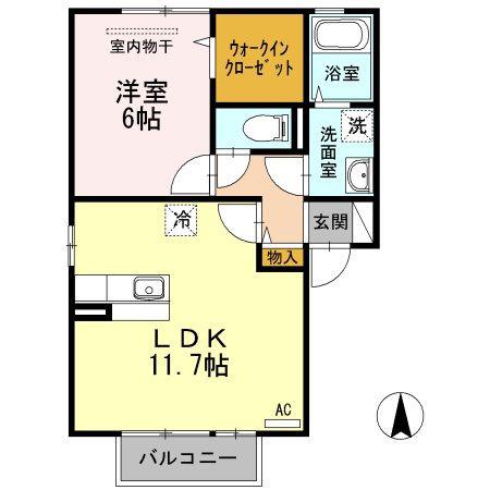 メゾン・ド・TERRA(1LDK/2階)の間取り写真